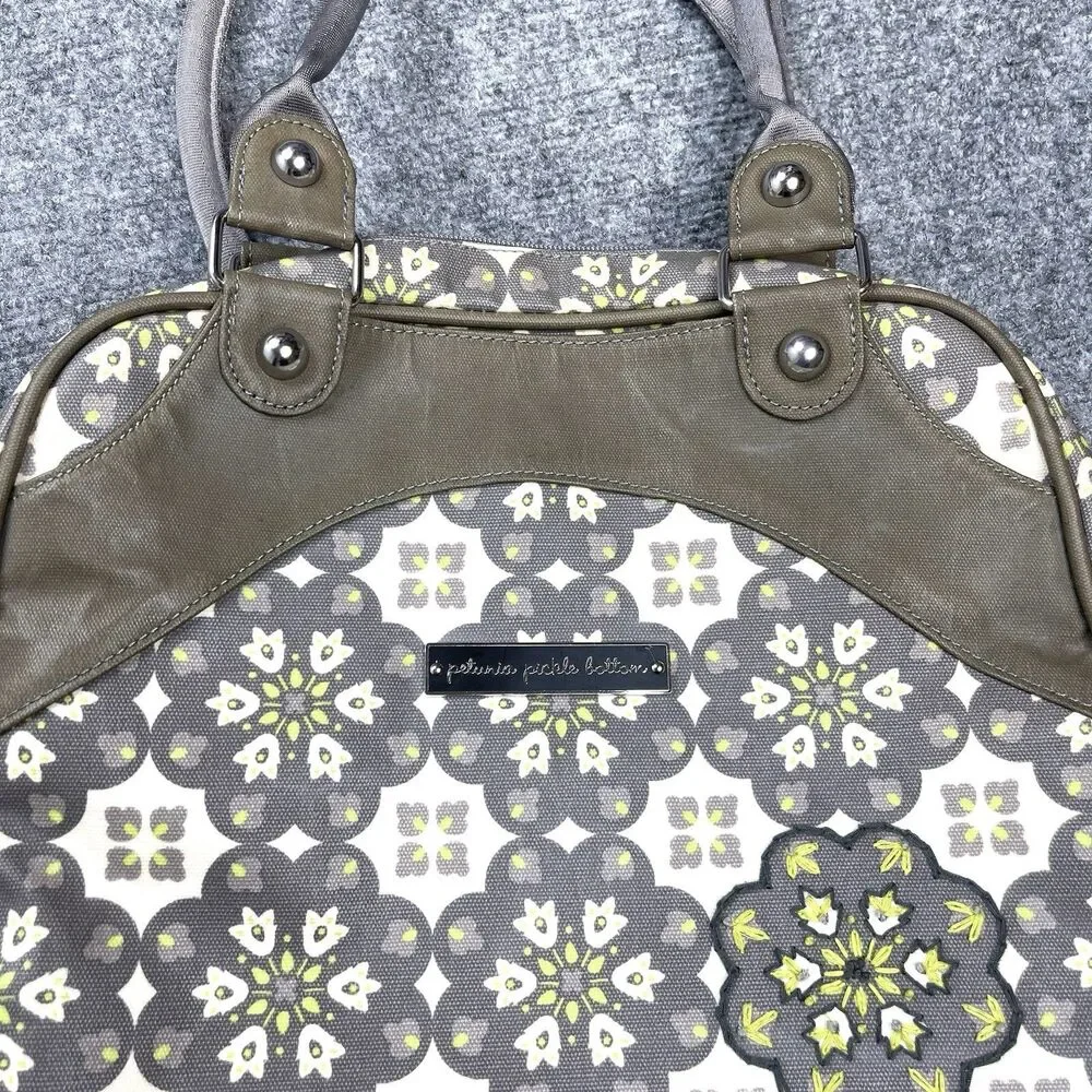 Petunia Pickle Bottom Sashay Satchel Backpack Coated Canvas Misted Marseille